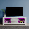 Modern 120cm TV Unit Cabinet Stand 2 Drawer High Gloss Front with RGB LED Lights