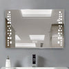 Large Bathroom Mirror Wall Hung Cube/Orb Light With Socket Sensor Demister Clock