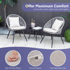 3Pcs Garden Furniture Set Modern Woven Rope Chair Set Balcony Table Chair Set