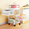 Mobile Metal Kitchen Rotating Storage Trolley Cart Utility Vegetable Shelf Rack