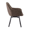 Set of 2 Faux Leather Dining Chairs Rotatable Design Restaurants Living Room