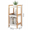 Bamboo Storage Trolley White 3 Tier with Wheels Kitchen Bathroom Organiser Unit