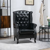 Chesterfield-style Wing Back Tufted Accent Chair Black