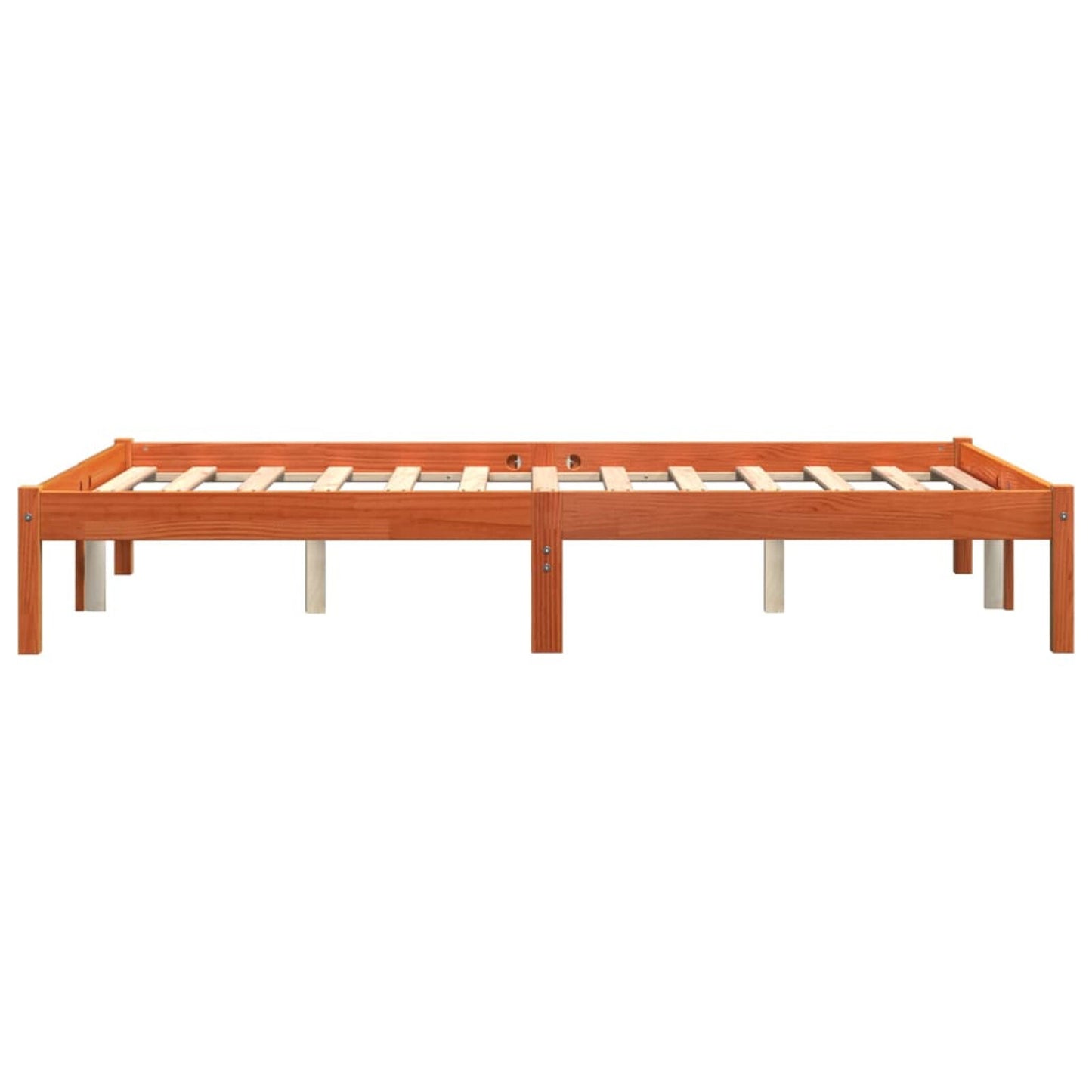 Tidyard Bed Frame Bed Base Wax Brown 140x200 Solid Wood Pine Bedstead Base G2P5