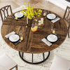 Round Dining Table for 4 People, 120cm Circle Dining Room Table with Metal Base