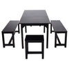 Wooden Dining Table with Stools Benches 120-160cm Extending Kitchen Dining Table