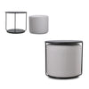 Wood Chesterfield Coffee Table Chair Footstool Set Round Pouffe Pouf Seat Stool