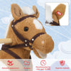 Kids Plush Rocking Horse with Softly Padded Riding Saddle Moving Mouth Sounds