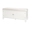 Upholstered Bed End Bench Accent Lounge Sofa Window Seat 2 Doors Storage Cabinet