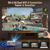 Projector with WIFI and Bluetooth, 4K 1080P Smart Movie Projector 600 ANSl Auto