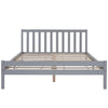 4ft6 Double Bed Wooden Frame Solid Pine Wood Bed Grey For Adults Kids Teenagers