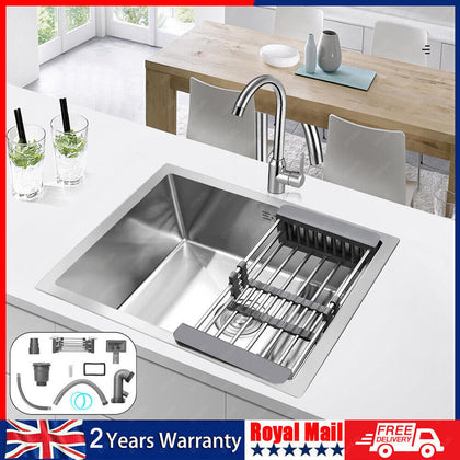 1.0 Large Super Deep Single Bowl Square Stainless Steel Kitchen Sink Ttpvkysmrab