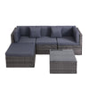 Garden Rattan Furniture Set 4-Seater Combo Modular Sofa w/ Cover Patio Outdoor