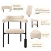 Modern Dining Chairs set of 2 Cream Faux Suede Upholstered Padded Seat Armchairs