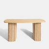 Coffee Table Wooden Ribbed Frame Small Centre Table Living Room Office