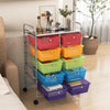 10-Drawer Storage Cart Home Organizer Storage Unit Trolley Utility Cart Colorful