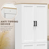 170cm Freestanding Kitchen Cupboard 4-Door Storage Cabinet w/ 4 Shelves, White
