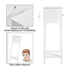Slim Bedside Tables Set of 2PCs, White Tall Nightstands with Drawer & Shelf Home