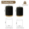 Velvet Storage Ottoman Set of 2 Modern Round Ottoman with Storage Black