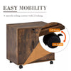 Brown Office Filing Cabinet File Drawers Wheels Mobile Printer Stand Wooden New