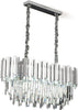 Luxury Rectangular Crystal Chandelier,Silver E14 Dining Room Ceiling Light 80CM
