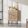 Industrial Wooden Cupboard Sideboard Storage Cabinet Unit Bookshelf Rattan Doors