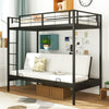 Convertible Couch and Bed with Ladder & Safety Guardrails-Black