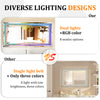 XL RGB LED Mirror Glittery Crystals Diamond Wall Mounted Hanging Mirror Bedroom