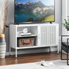 Industrial TV Stand Cabinet Storage 4 Shelves Metal Sideboard Living Room w Door