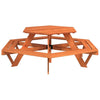 Picnic Table for 6 with Hexagon Solid Wood Fir G2F1