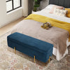 Flannel Fabric Upholstered Arm Bench Bed End Window Seat Ottoman Storage Stool
