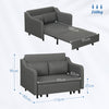 Pull Out Sofa Bed, Fabric 2 Seater Sofa Couch for Living Room, Grey