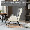 Nursery Rocking Chair w/ Steel and Wood Legs for Living Room Grey and
