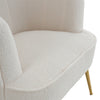 White Teddy Fleece Upholstered Single Sofa Bedroom Lounge Accent Tub Chair Stool