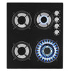 4 Burners Gas Hob 60cm Black Tempered Glass NG/LPG Convert With Iron Pan Qmmvret