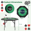 Foldable Poker Table for 8 Players Blackjack Texas Hold’em Table-Green