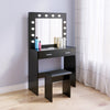 Vanity Dressing Table Stool Set Makeup Mirror/Drawers/Dimmabl 3 Colors LED Light