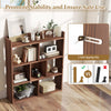 Wooden Bookcase 7 Cubes Open back Bookshelf Storage Display Shelf Walnut