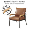 PU Single Sofa Wood Arm Metal Frame Comfort Save Space Office Home Hotel Lounge