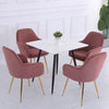 2X Dining Chairs Velvet Set Padded Seat Gold Metal Leg Kitchen Chair Home Office