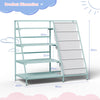 Bookshelf Bookcase with Children's Reading Room for 9 Storage Compartme Green