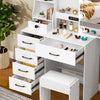 New LED Dressing Table Makeup Desk With Stool Mirror Bedroom Vanity Set White UK