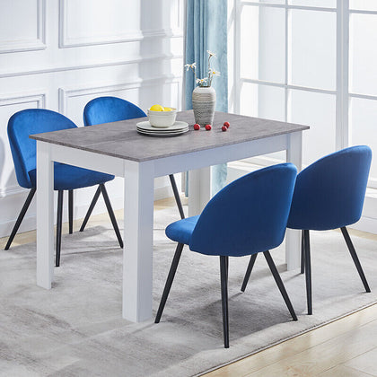 4-6 Seats Rectangle Wood Dining Table White Wood Legs Dining Room Kitchen Table