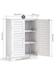 Mondeer Shutter Bathroom Storage Cabinet Floor Standing w/ 2 Adjustable Shelves