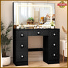Dressing Table with LED Light Strip Mirror Modern Makeup Desk Vanity Table Black