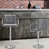 2Pcs Square Island Bar Stools PU Leather Kitchen Counter Club Chair Arm Swivel