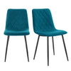 Dusk Annie Teal Blue Velvet Set of 4 Dining Chairs RRP £248