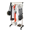 ADJUSTABLE MOBILE CLOTHES COAT GARMENT HANGING RAIL RACK STORAGE STAND ON WHEEL