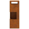 Fire Pit Square 35x35x100 cm Weathering Steel