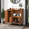3 Doors Wooden Sideboard Cabinet Cupboard Unit Storage Furniture With Table Top